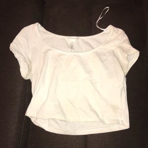 White Short Sleeve Crop Top